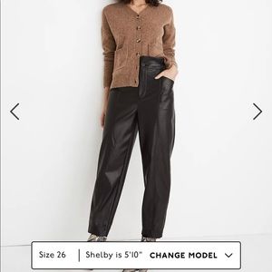 Madewell Vegan Leather Pull-On Paperbag Pants